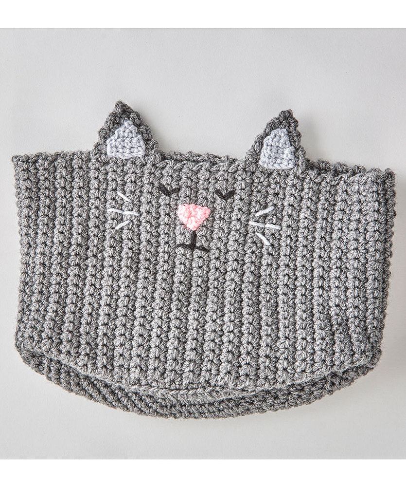 Free Crochet Pattern for a Kitty Toy Basket.
