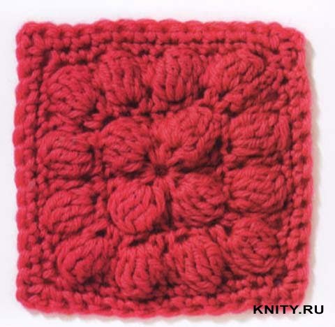 Bobble Crochet Square Free Pattern