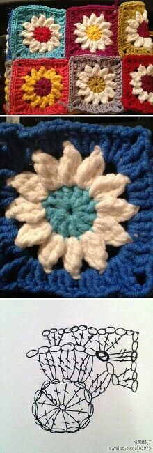 Crochet Daisy Square Pattern