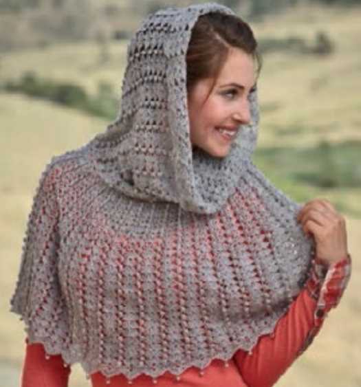 Free Crochet Pattern for a Capelet with a Hood