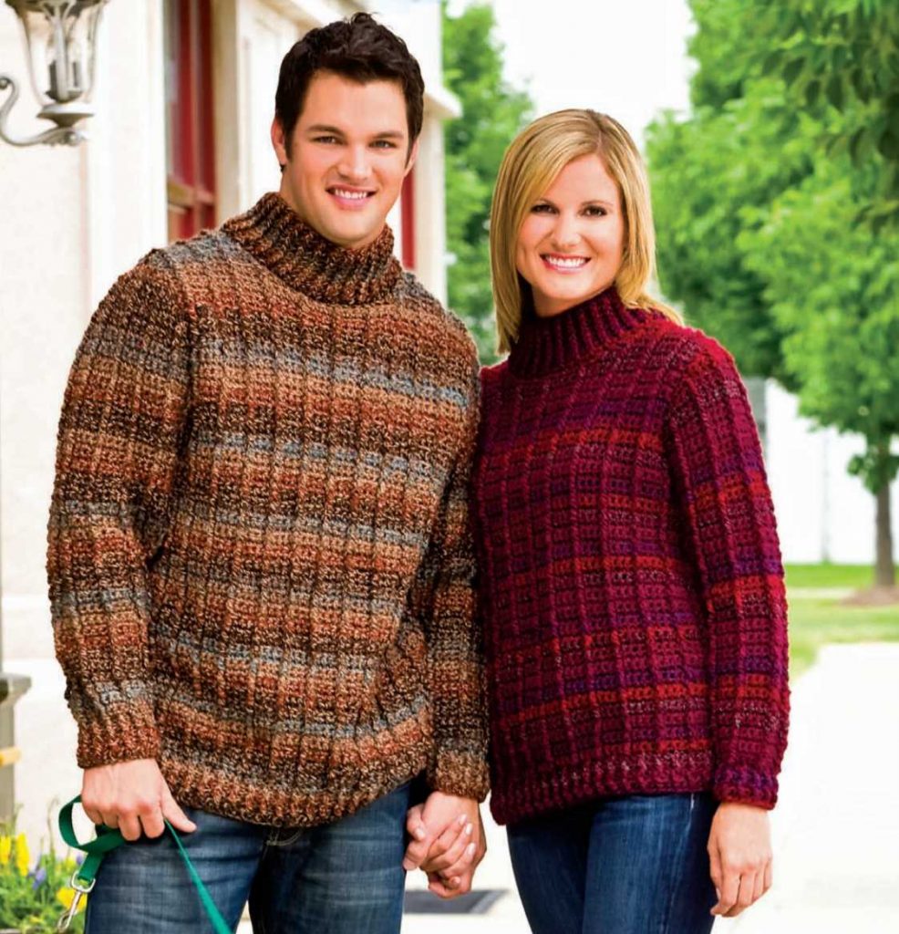 Free Crochet Pattern for a His and Hers Outdoor Sweater
