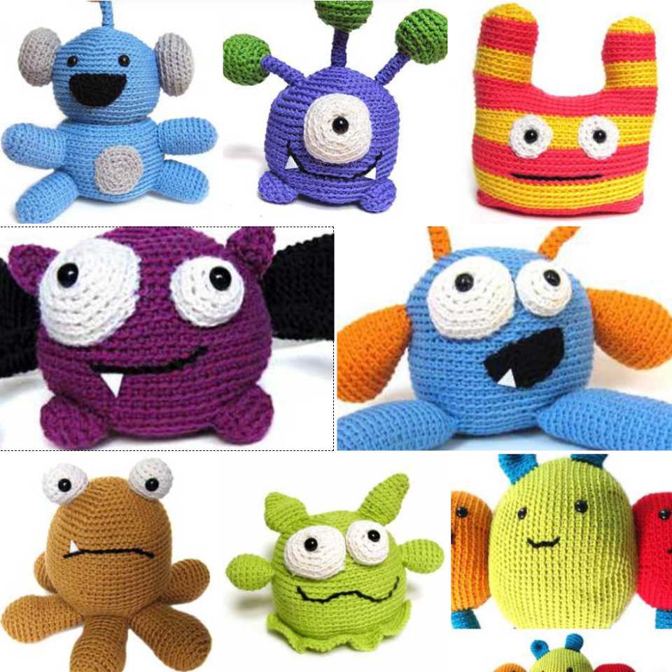 8 Free Crochet Patterns for Various Monster Amigurumis