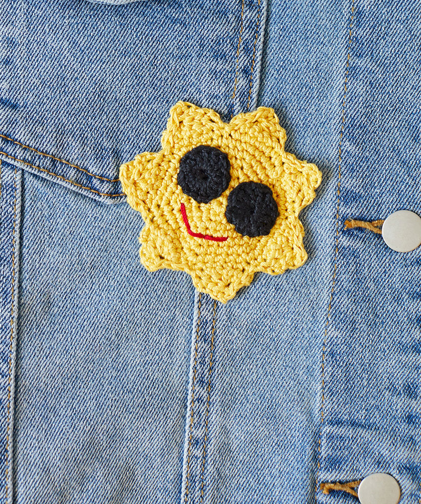 Free Crochet Pattern for a Cool Sun Appliqué