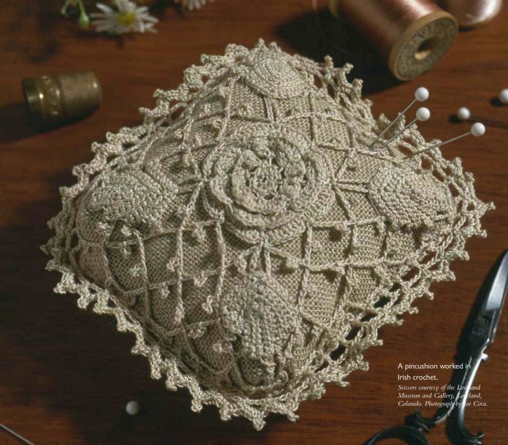 Free Pattern for an Irish Crochet Pincushion