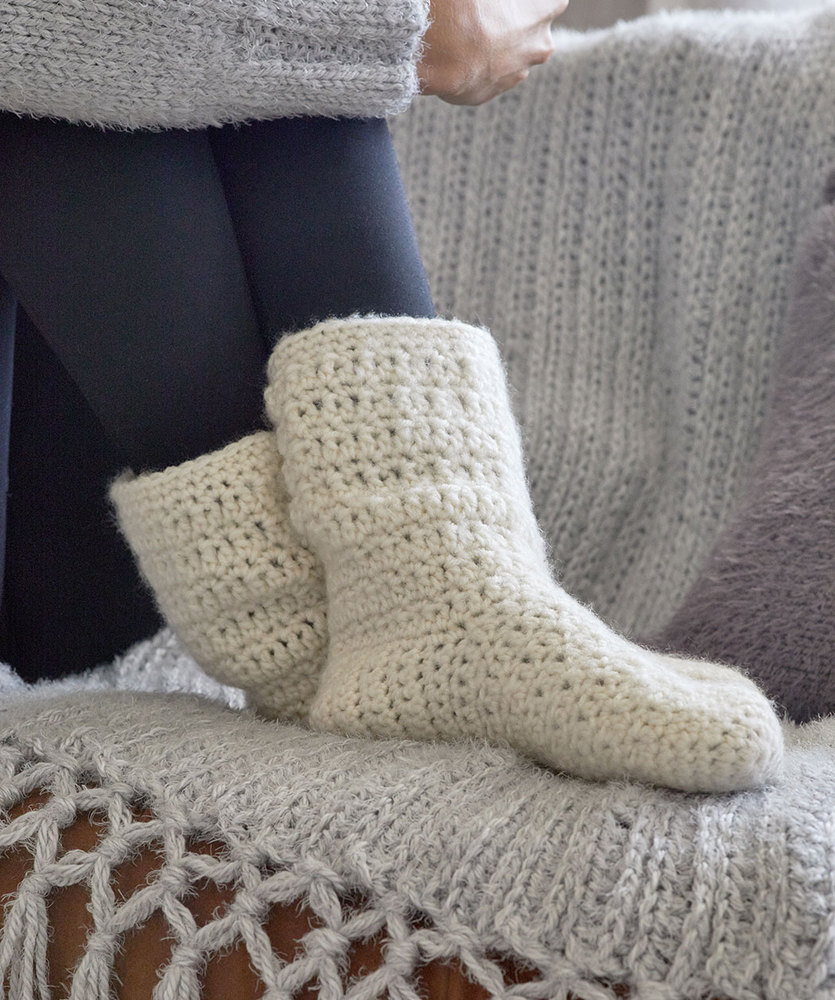 Free Crochet Pattern for At Home Slouchy Socks