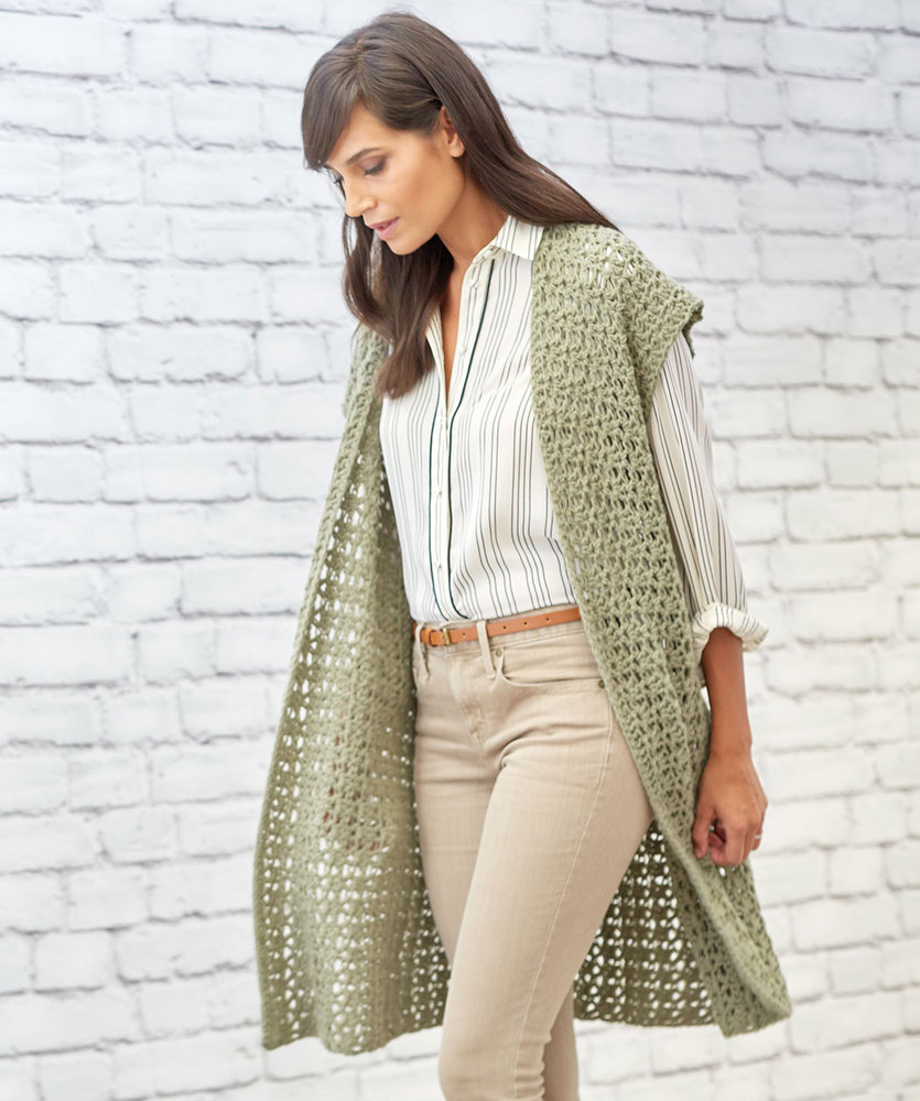 Free Crochet Pattern for Sage Stitch Long Cardigan