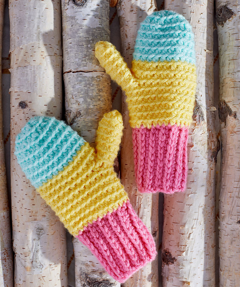 Free Crochet Pattern for Snowday Crochet Mittens