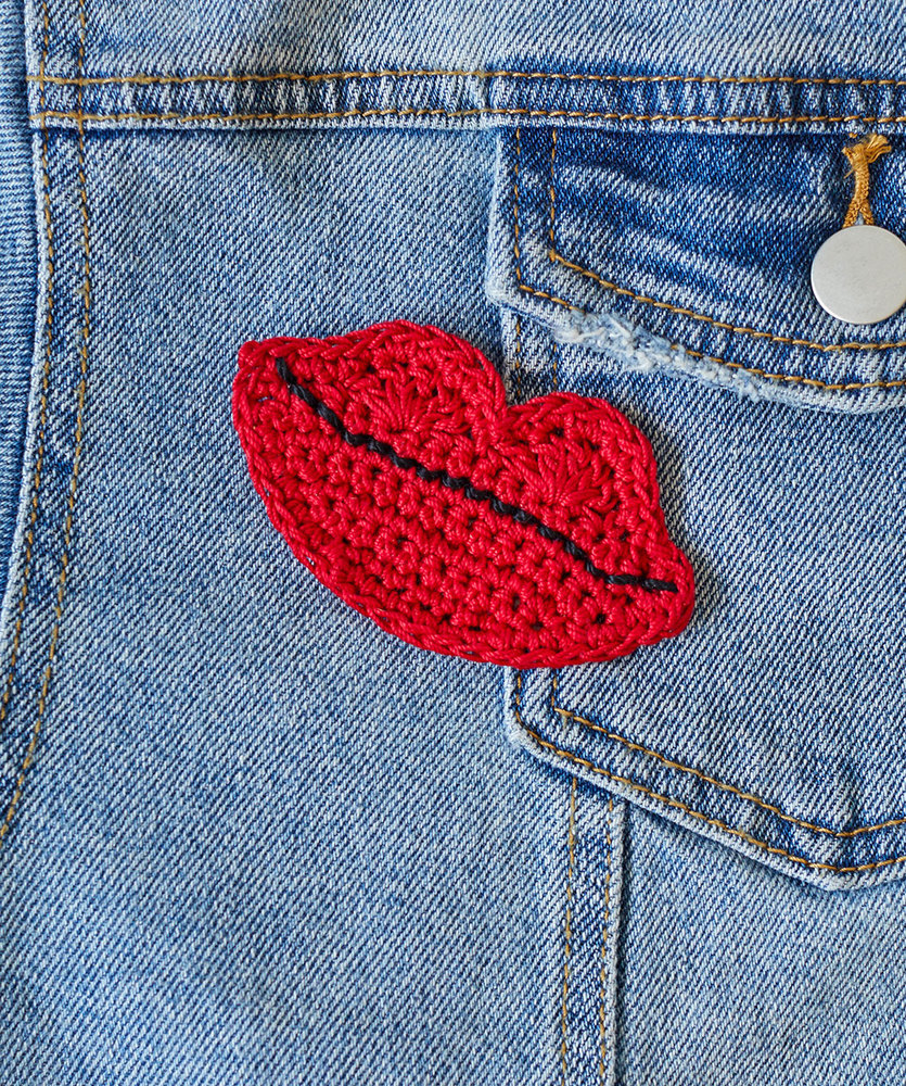 Free Crochet Pattern for a Kiss-able Lips Appliqué
