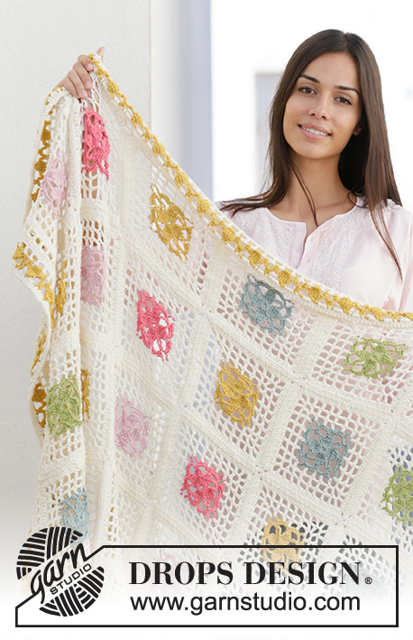 Free Crochet Pattern for Garden Patches Blanket. free afghan to crochet with squares.