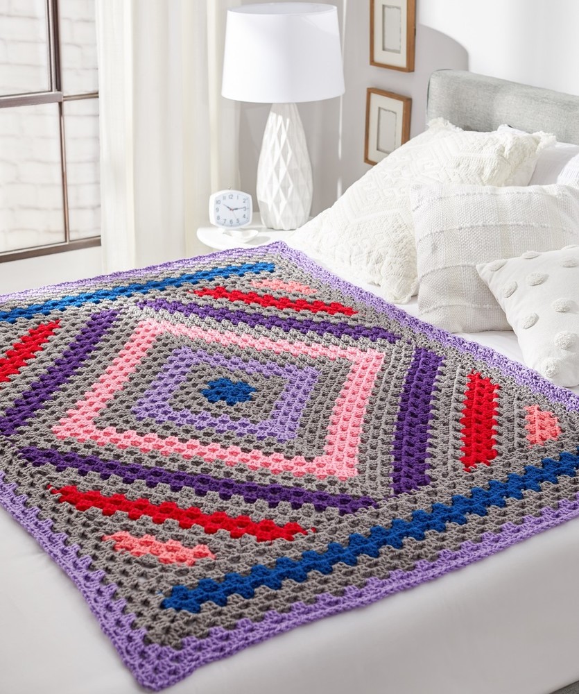 Free Crochet Pattern for a Diamond in the Rough Throw