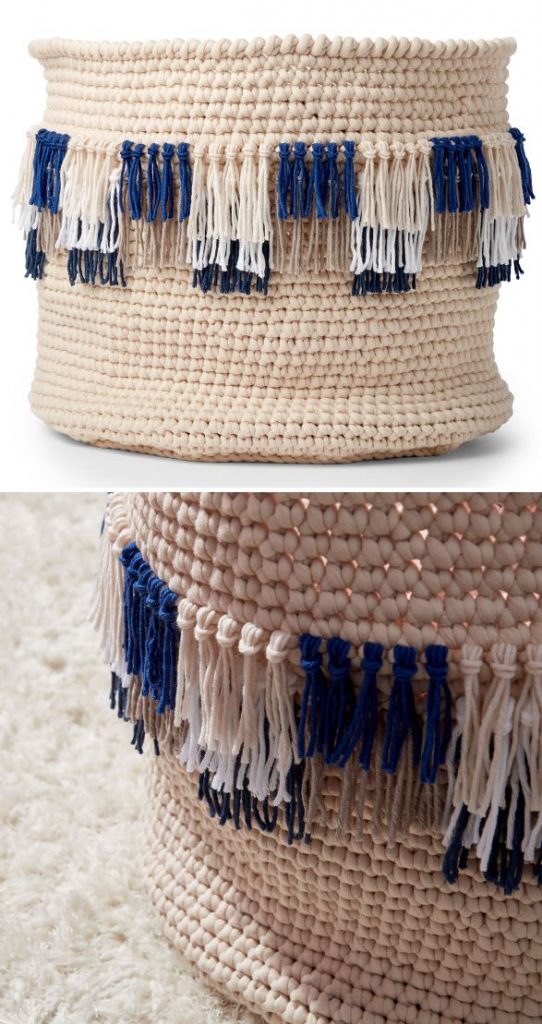 Free Crochet Basket Pattern with Fringe