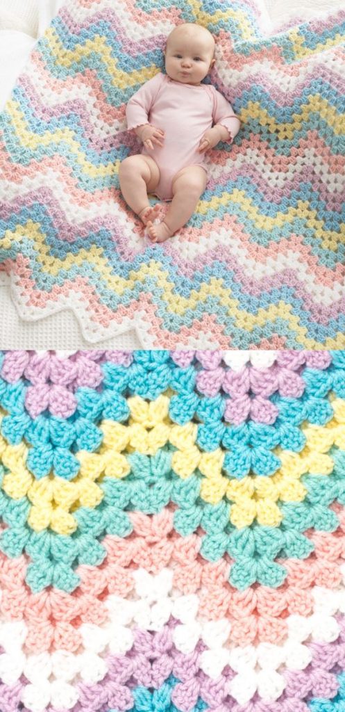 Free pattern chevron crochet blanket for baby