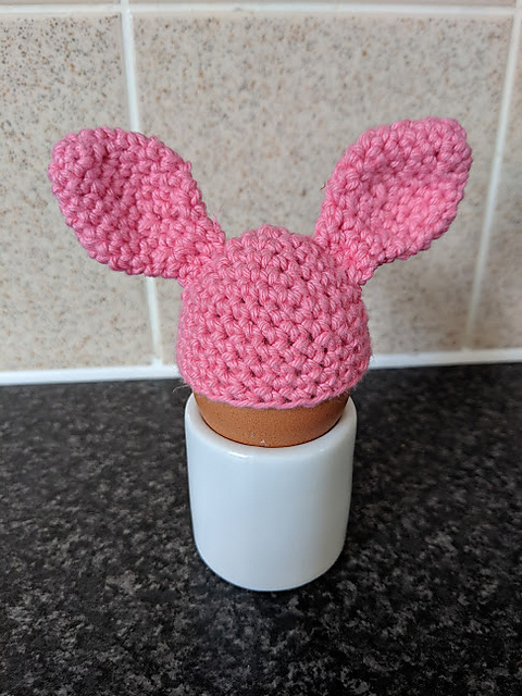 Free Crochet Pattern for Easter Bunny Ears Egg Cosy