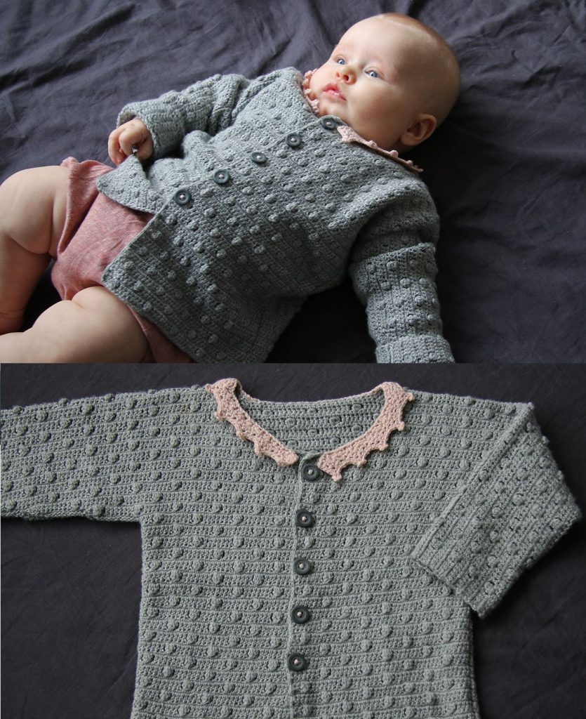Free Crochet Pattern for a Bobble Baby Cardigan