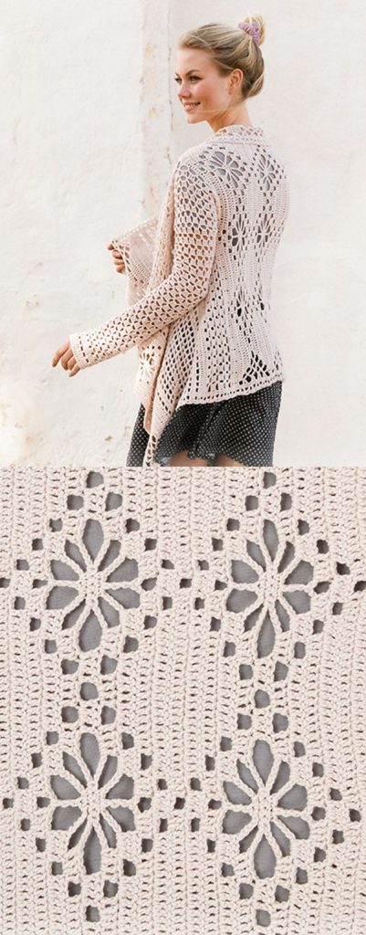 Free Crochet Pattern for a Lace Square Jacket for Women
