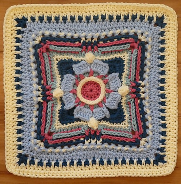 Free Crochet Pattern for a Magnolia CrossBow Afghan Square Block