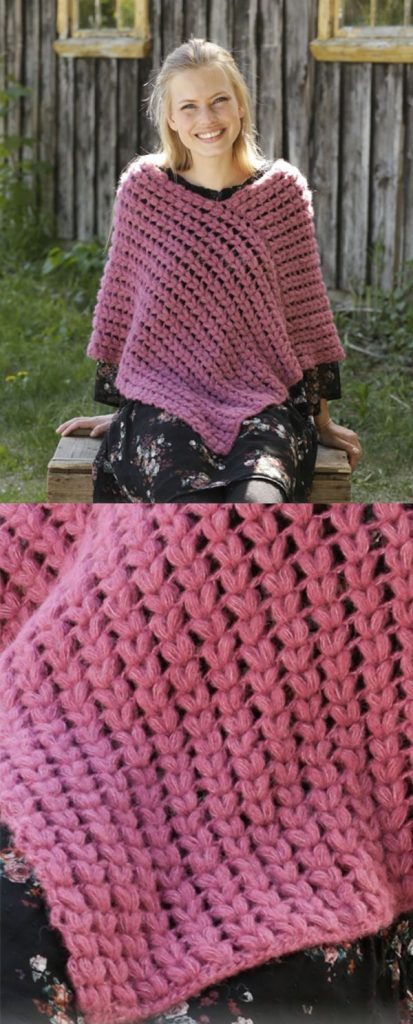 Free Crochet Pattern for a Puff Stitch Poncho