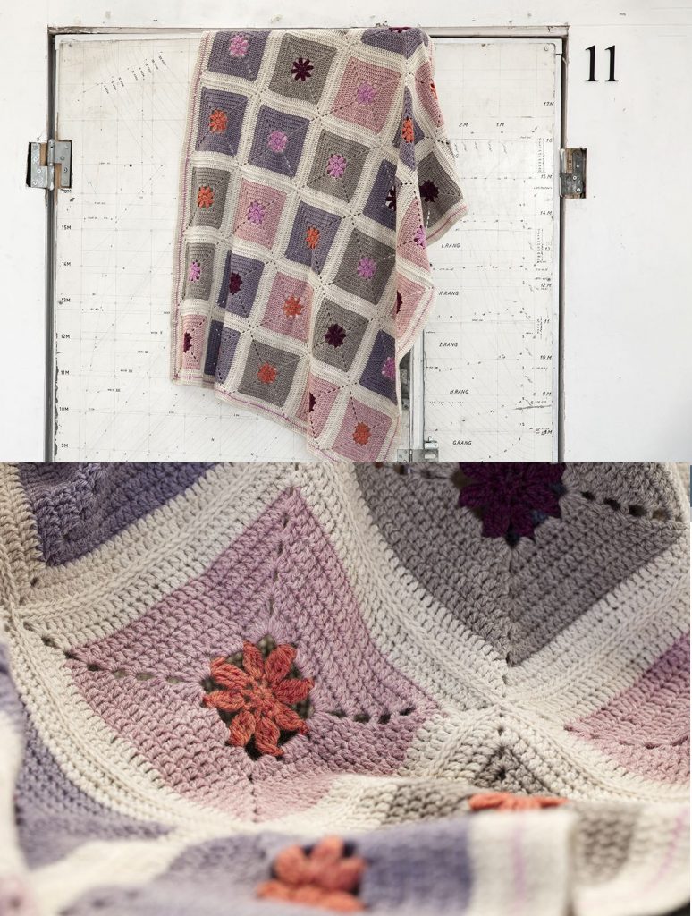 Free Crochet Pattern for a Center Flower Afghan