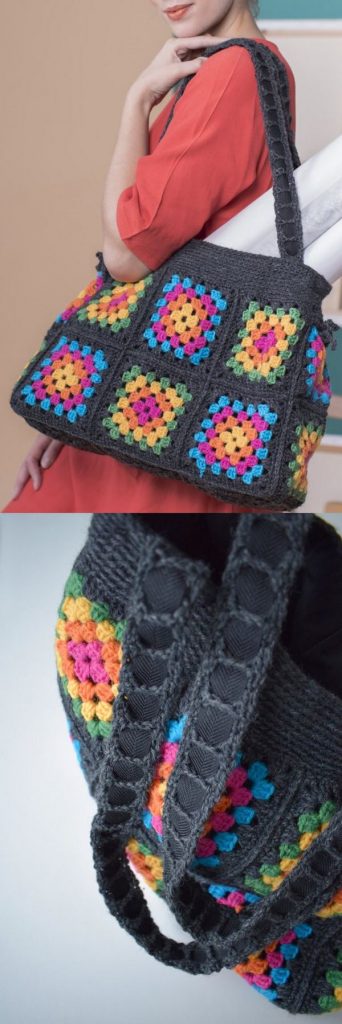 Free Crochet Pattern for a Granny Square Bag ⋆ Crochet Kingdom