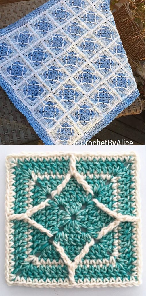 Free Crochet Pattern for a Northern Diamond Square