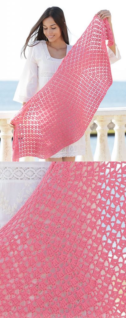 Free crochet pattern for a cotton summer shawl