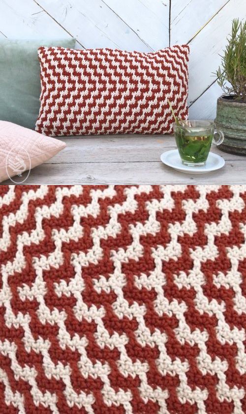Free Crochet Pattern for a Chevron Cushion