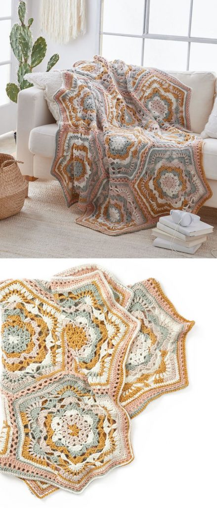 Free Crochet Pattern for a Large Hexagon Blanket