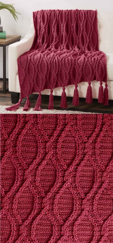 Free crochet pattern for a blanket with cables