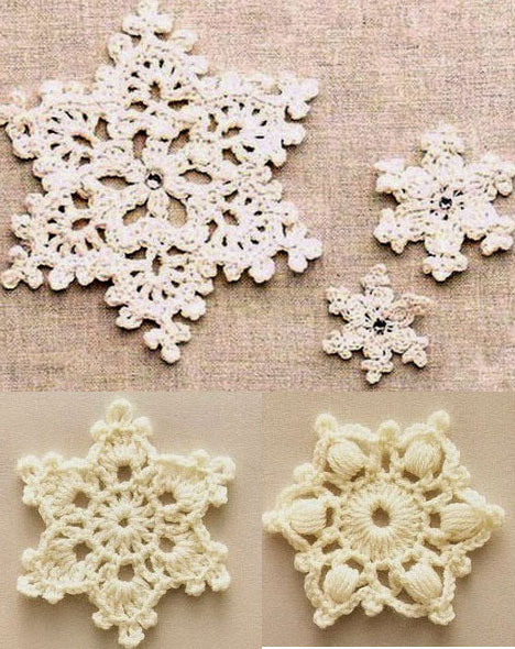 A Few Pretty Crochet Snowflakes