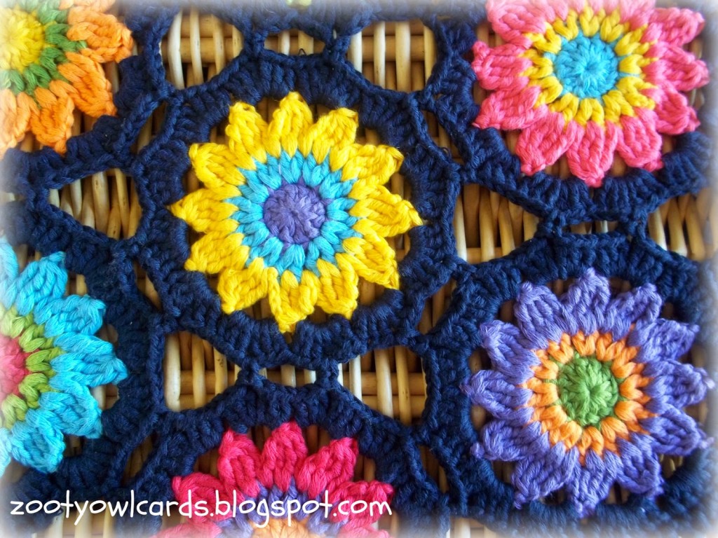 Crochet Sunny Flower Motif Table Runner