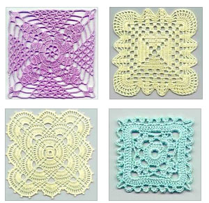 Four Free Square Crochet Motifs