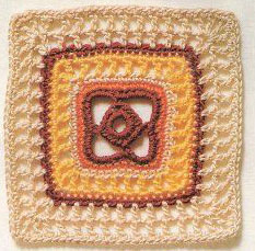 Multi-Colored Crochet Square