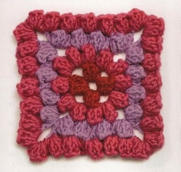 Popcorn Crochet Square