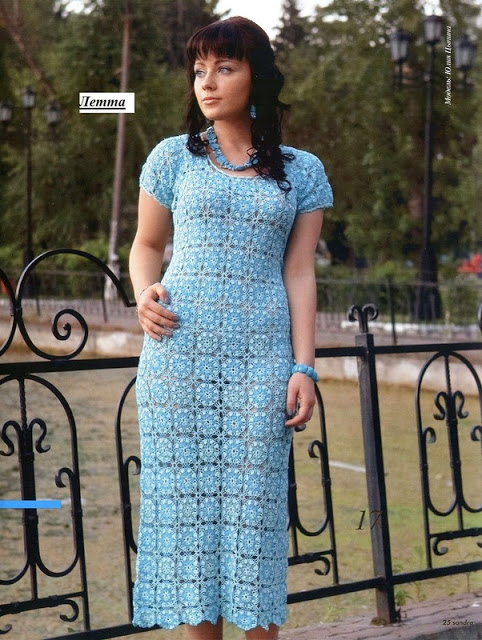 Long Delicate Crochet Dress Pattern