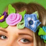 Crochet Headband with Flowers