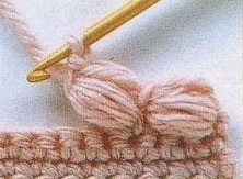 Diagonal Bobbles Crochet Stitch
