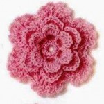 Pink Layered Crochet Flower