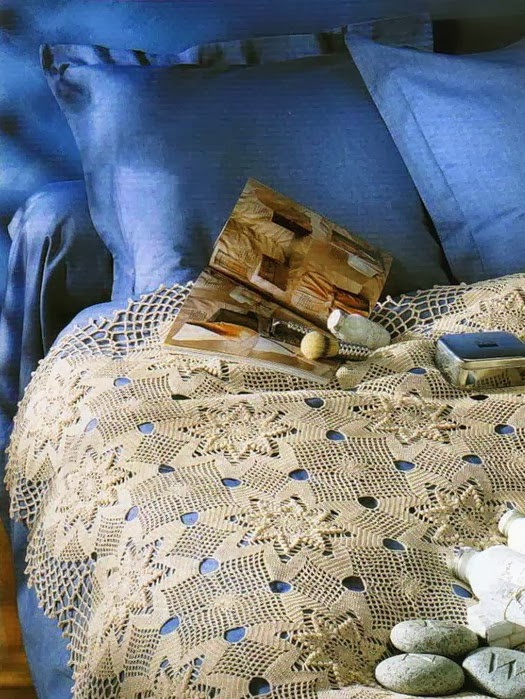 Crochet Bedspread - Hearts and Stars