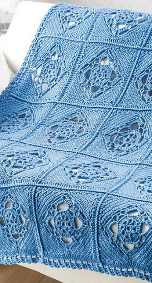 Interesting Crochet Square Blanket Pattern