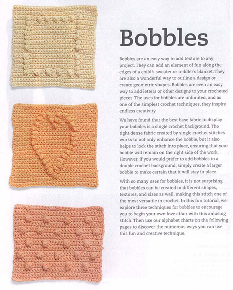 Bobble Stitch Alphabet Chart