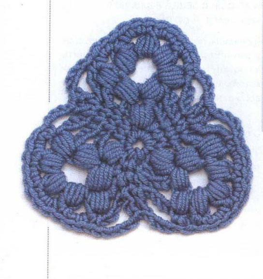 Triangle Bobble Crochet Motif Pattern