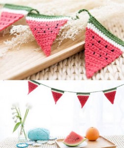 Watermelon Bunting - Crochet