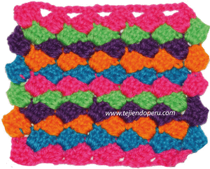 Angled color strips crochet stitch