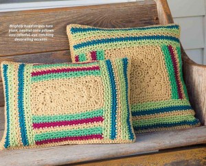 Crochet Log Cabin Pillows