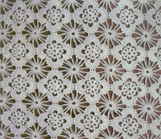 Openwork Veil Lace Crochet Bedspread