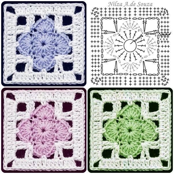 Crochet square fancy motif