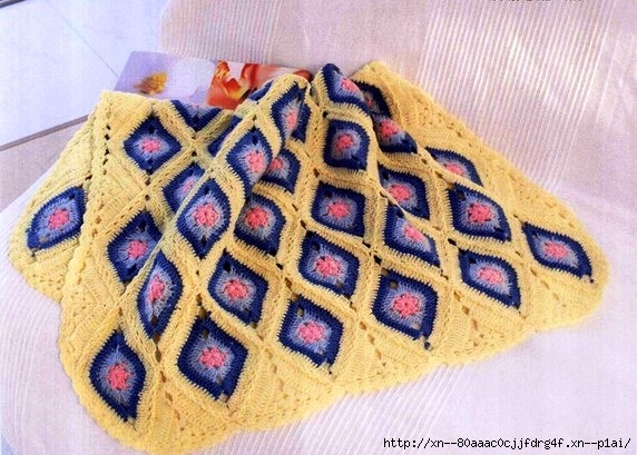 Diamond shaped crochet blanket pattern
