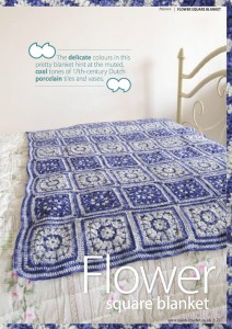 Flower square crochet blanket pattern