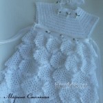 Mesh ruffles baby dress free crochet pattern