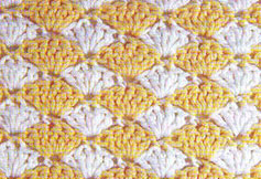 Two Color Closed Fan Crochet Stitch